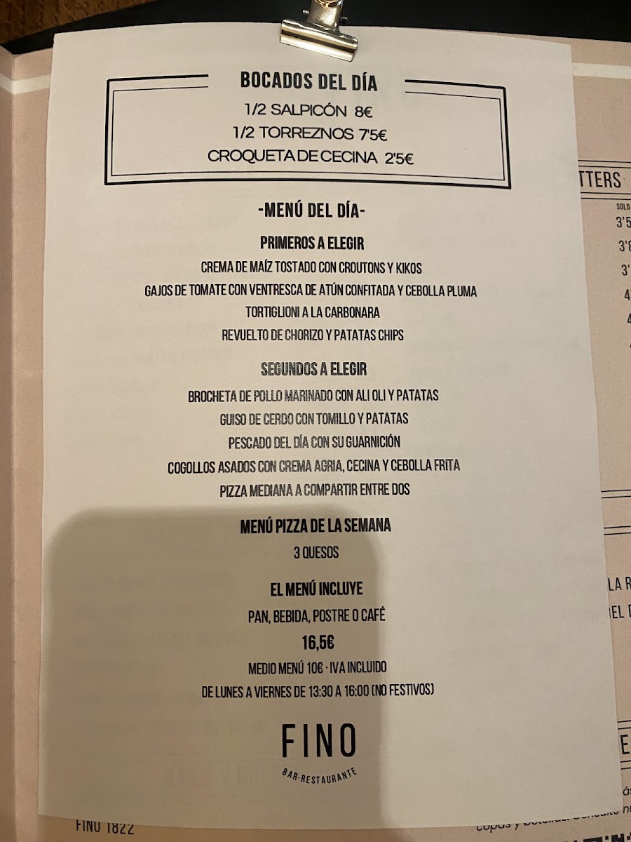Menu Restaurante Fino Bar - Alcalá De Henares-1