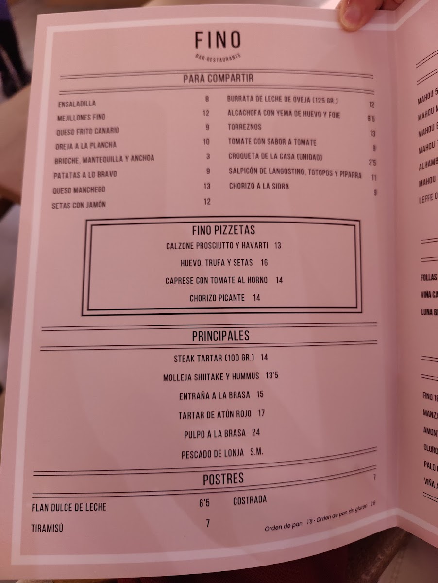 Menu Restaurante Fino Bar - Alcalá De Henares-10