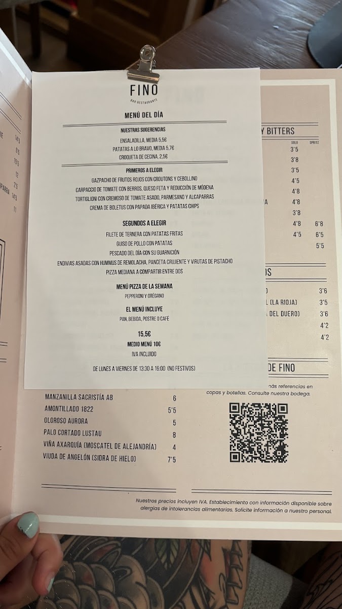 Menu Restaurante Fino Bar - Alcalá De Henares-2