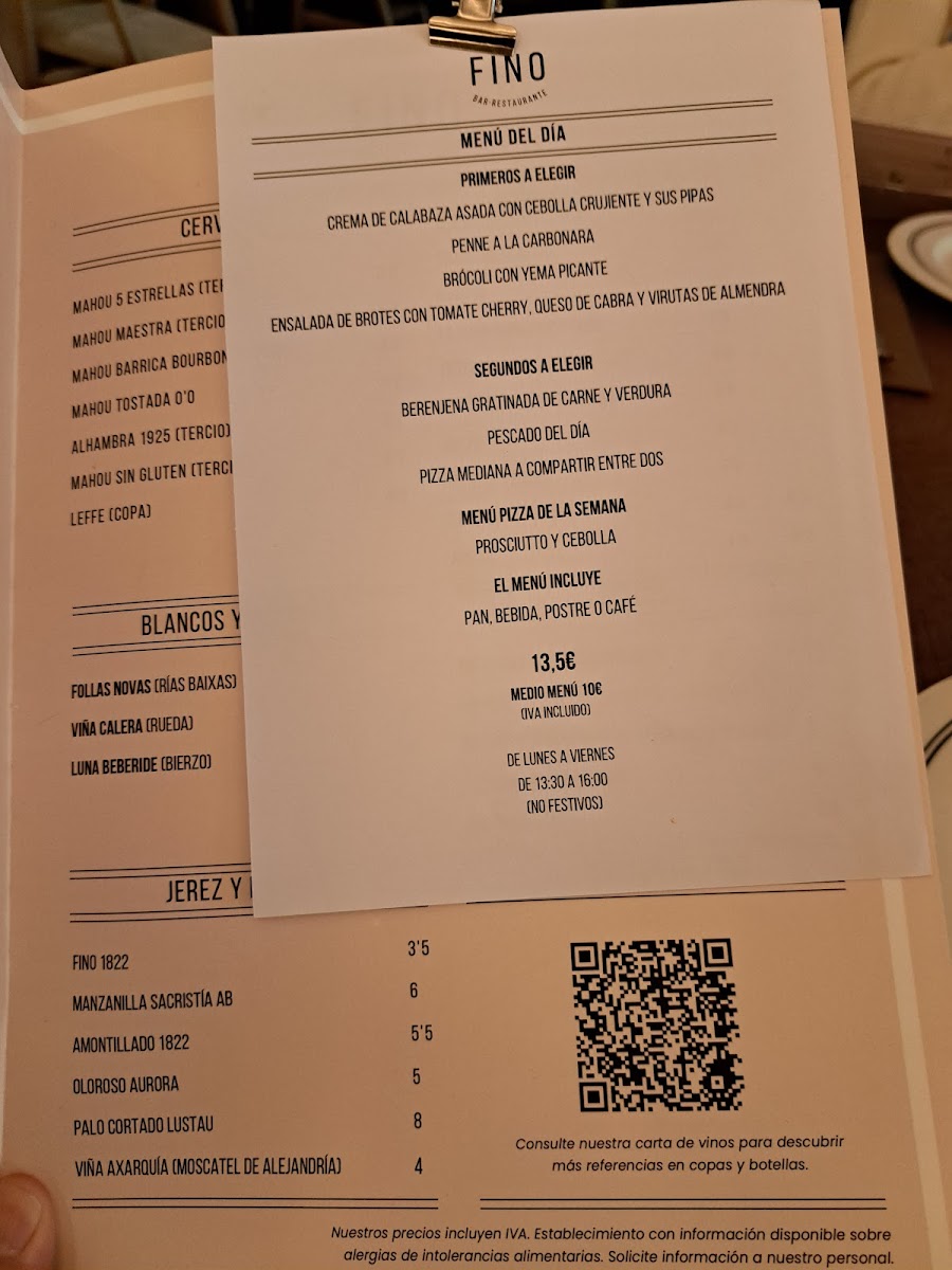 Menu Restaurante Fino Bar - Alcalá De Henares-8