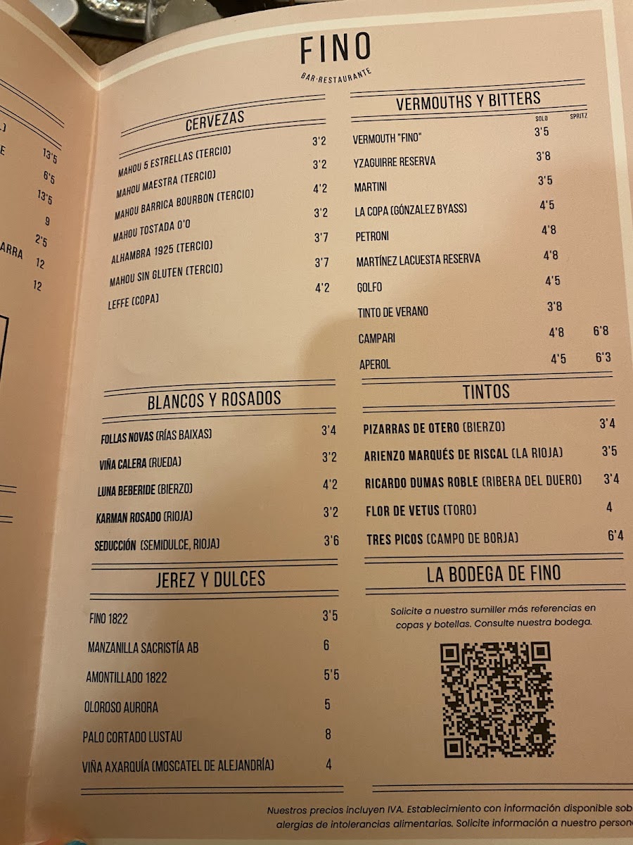 Menu Restaurante Fino Bar - Alcalá De Henares-9